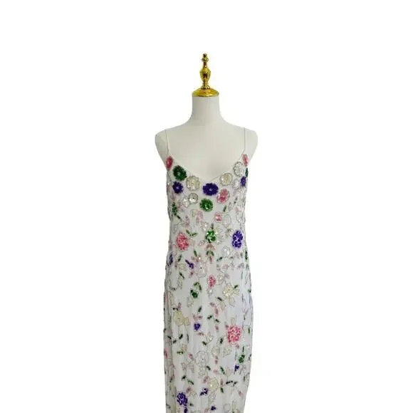 Mac Duggal Floral Embellished High Slit Sleeveless Gown 10893‎ Size 10 Dress NWT - Picture 4 of 8